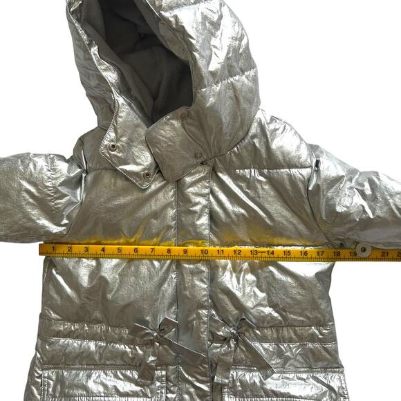 Crewcuts Girl Puffer Jacket with Hood Silver Size 14 - Picture 7 of 9